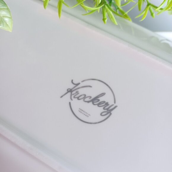 Krockery Porcelain White Rectangular Serving Plates | Set of 4 - Picture 4 of 6